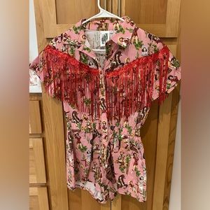 Queen of Sparkles cowgirl romper, size XS, EUC